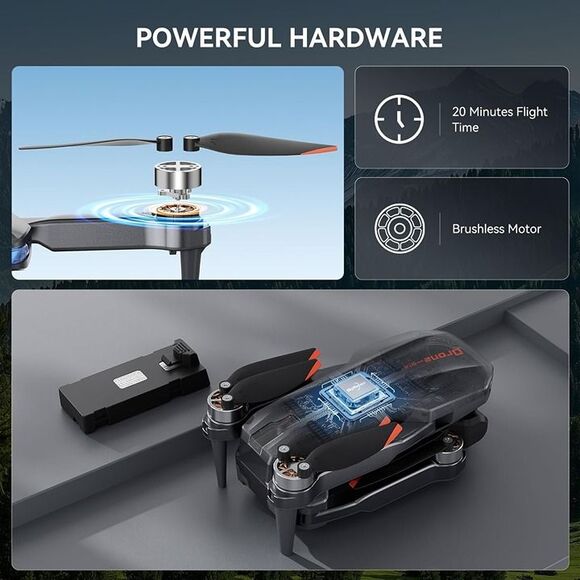 Drone with Camera - Foldable Brushless Motor Drone for Kids and Adults - Picture 3 of 8